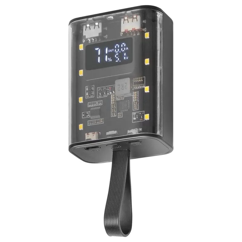 Mars Gaming MPK-10K PowerBank compatto con schermo di ricarica multiplo 10000mAh 22,5W Nero - immagine 1