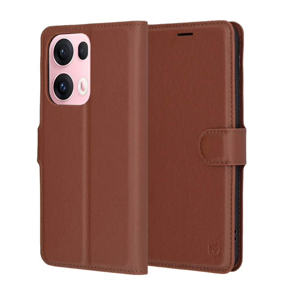 Custodia per Oppo Reno13 Pro, Techsuit, Leather Folio, Marrone - immagine 1