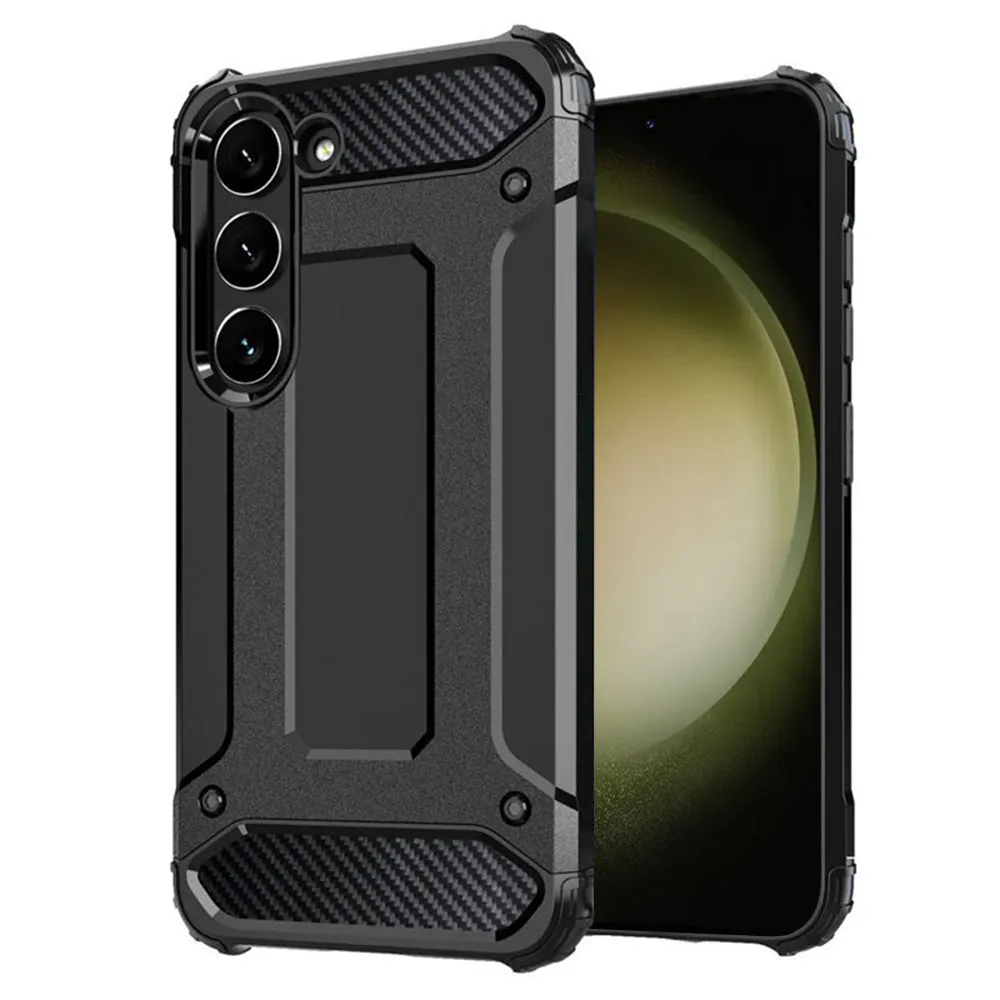 Custodia per Samsung Galaxy S23+ S916, Techsuit, Hybrid Armor, Nera - immagine 1