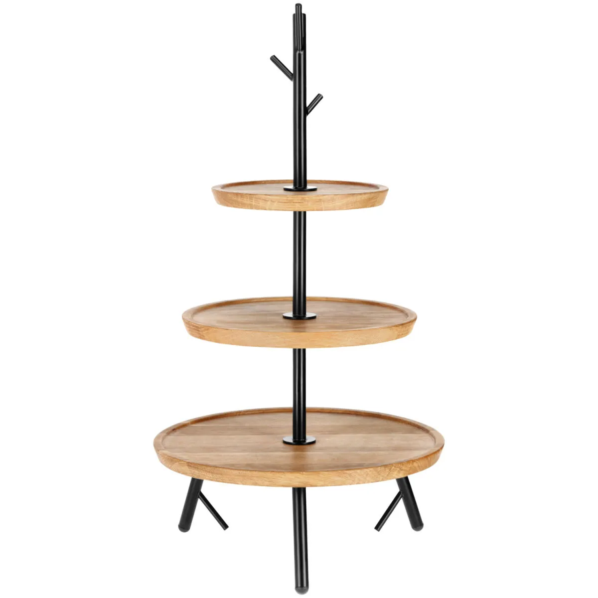 VEGA Etagere Cornu a tre ripiani; 34.8x62.8 cm (ØxH); quercia/nero; rotonda - immagine 1