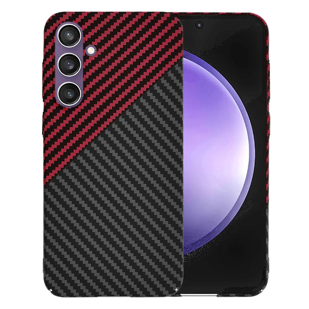 Custodia per Samsung Galaxy S23 FE S711, Techsuit, Carbonite FiberShell, Nero Rosso - immagine 1