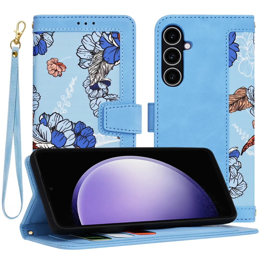 Custodia per Samsung Galaxy S23 FE S711, Techsuit, FlipCraft, Blu - immagine 1