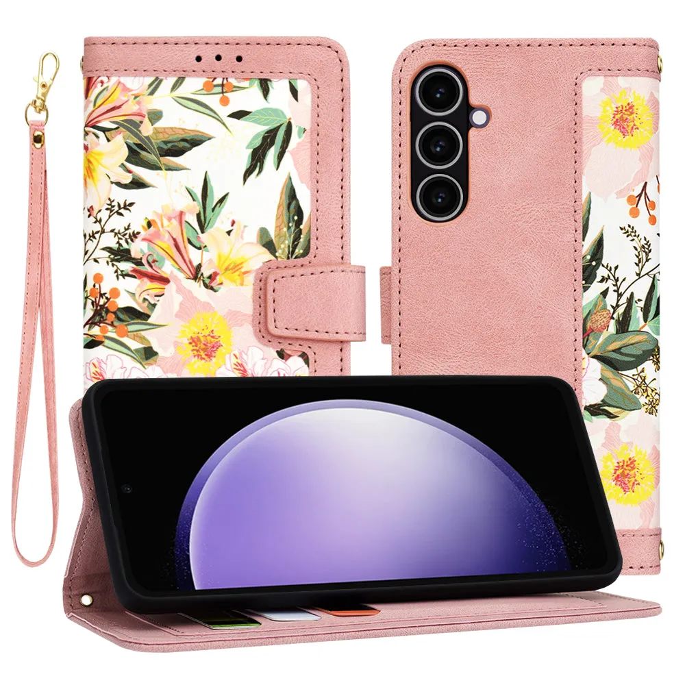Custodia per Samsung Galaxy S23 FE S711, Techsuit, FlipCraft, Rosa - immagine 1