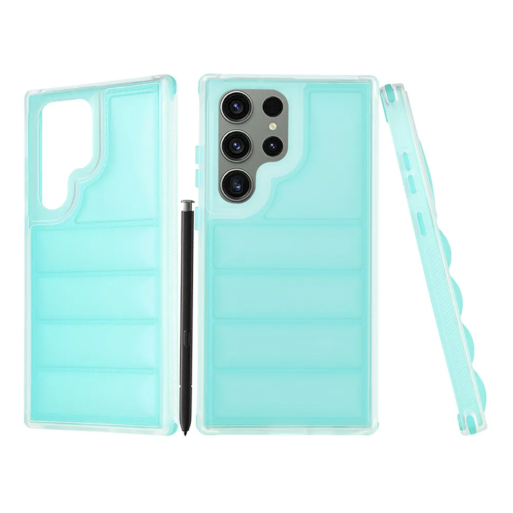 Custodia per Samsung Galaxy S23 FE S711, Techsuit, Wave Shield, Turchese - immagine 1