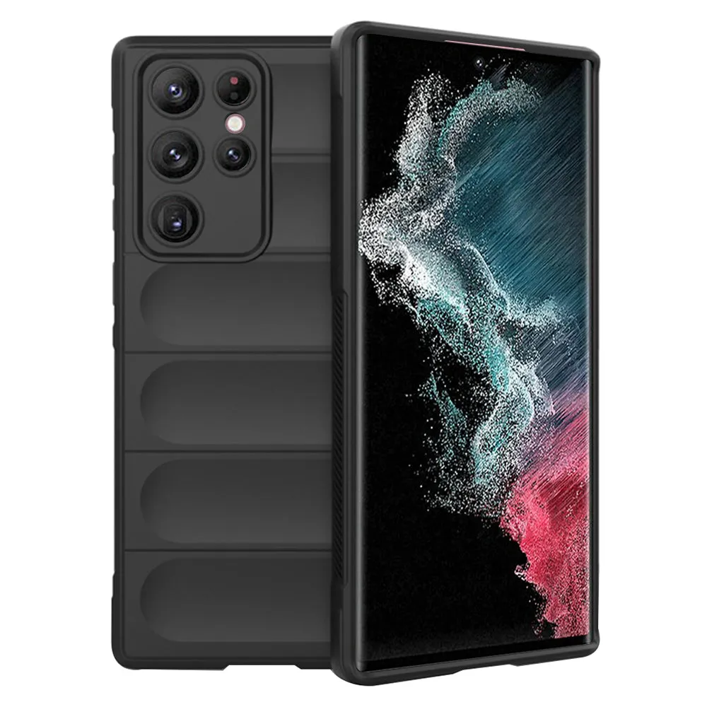 Custodia per Samsung Galaxy S22 Ultra 5G S908, Techsuit, Magic Shield, Nera - immagine 1