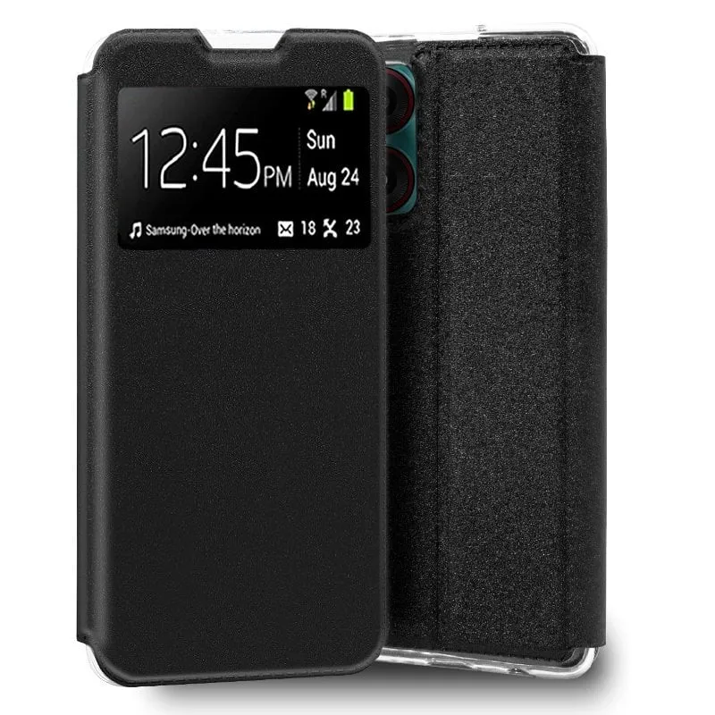 Custodia a libro con copertina a libro nera semplice e alla moda per ZTE Blade A34 - immagine 1