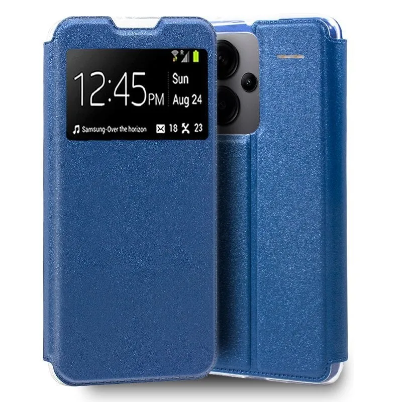 Custodia Flip Cover a Libro Blu Semplice e Fresco per Xiaomi Redmi Note 13 Pro Plus 5G - immagine 1