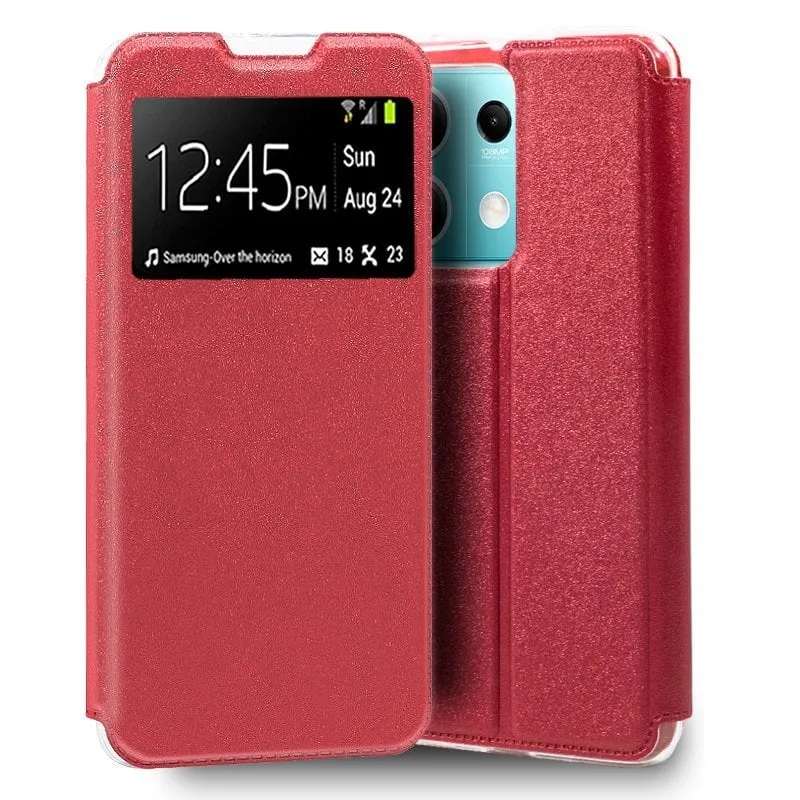 Custodia Flip Cover a Libro Semplice Rossa per Xiaomi Redmi Note 13 5G - immagine 1