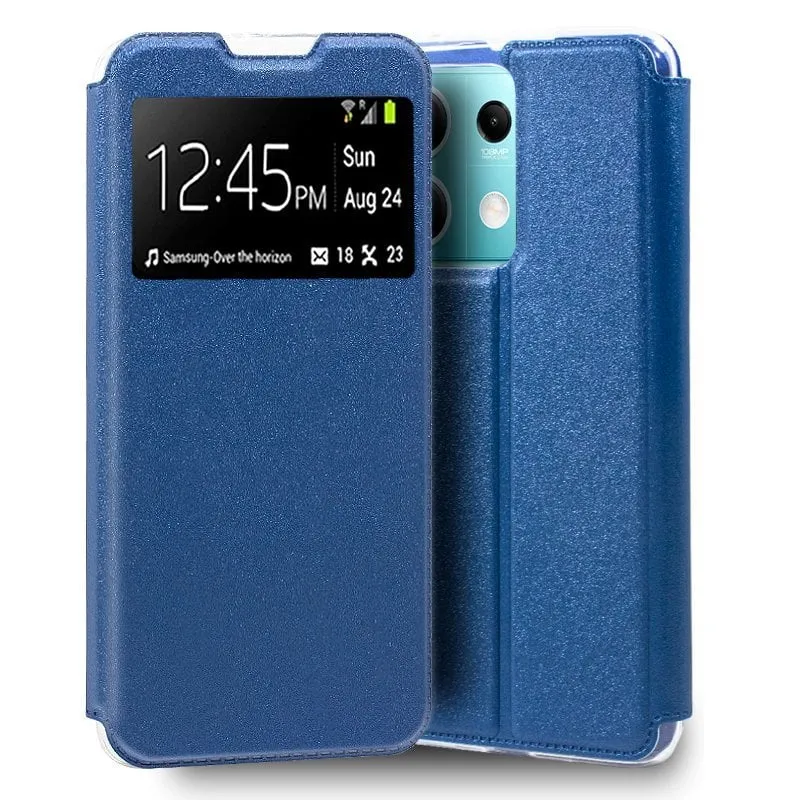 Custodia Flip Cover Blu Semplice e Cool per Xiaomi Redmi Note 13 5G - immagine 1