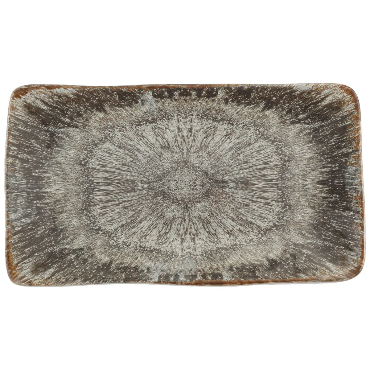 2x Porland Piatto da portata Iris; 28.2x15.1x2.4 cm (LxLxH); grigio/marrone; rettangolare; 2 pz. / Pacco - immagine 1