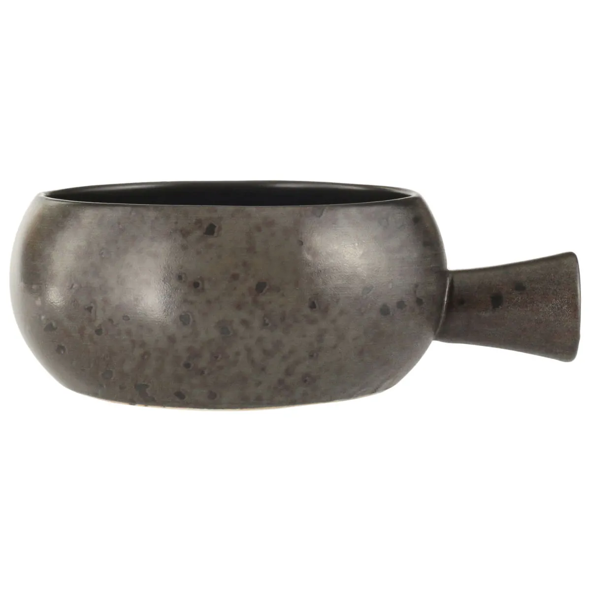 6x Porland Ciotola Ironstone con manico; 600 ml, 14x6.25 cm (ØxH); marrone scuro/nero; rotonda; 6 pz. / Pacco - immagine 1
