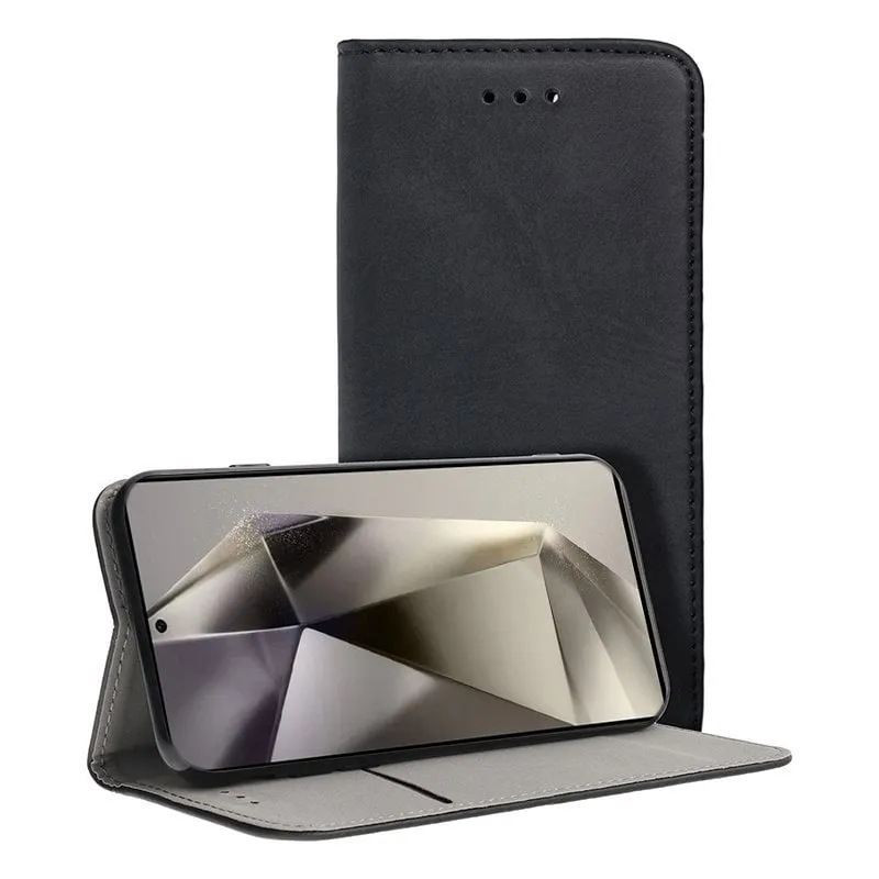 Custodia a libro con copertina a libro nera semplice e alla moda per Samsung Galaxy S24 Ultra - immagine 1