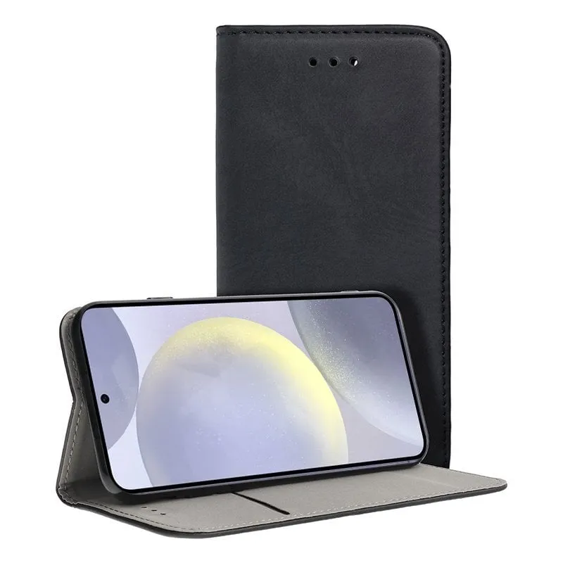 Custodia a libro con copertina a libro nera semplice e alla moda per Samsung Galaxy S24 / S25 - immagine 1