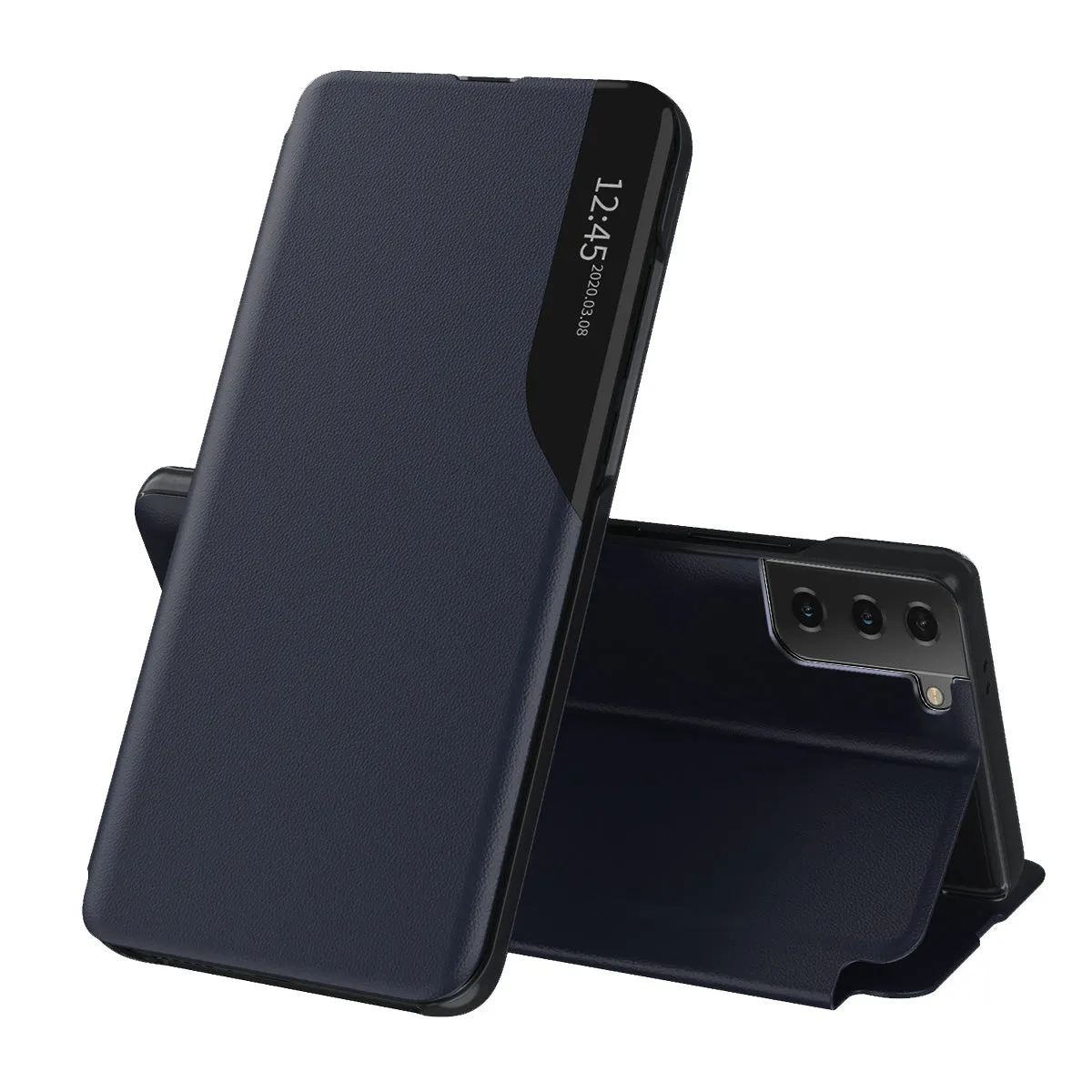 Custodia per Samsung Galaxy S21 FE 5G G990, Techsuit, eFold, Blu Scuro - immagine 1