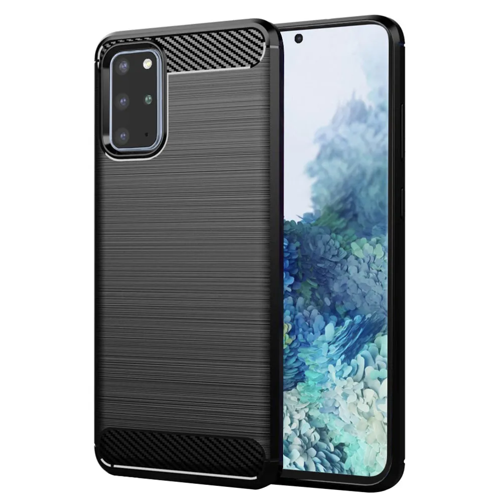 Custodia per Samsung Galaxy S20+ 5G G986 / S20+ G985, Techsuit, Carbonio, Nera - immagine 1