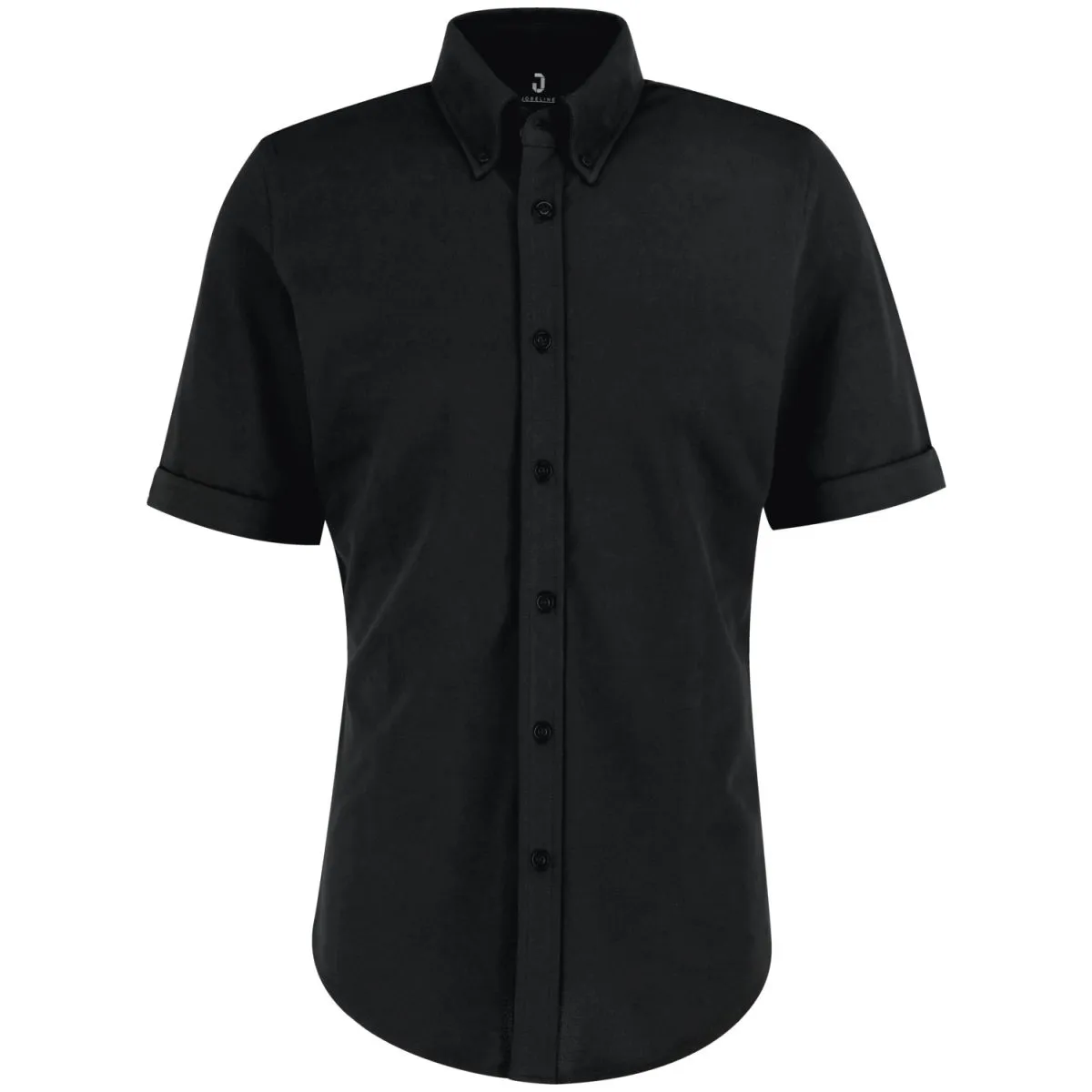 JOBELINE Camicia da uomo Piqué Maniche corte; Taglia M; nero - immagine 1