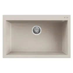 Lavello 1 vasca (79x50cm) QUADRA 130 Bianco soft Opaco LGQ13039 - immagine 1