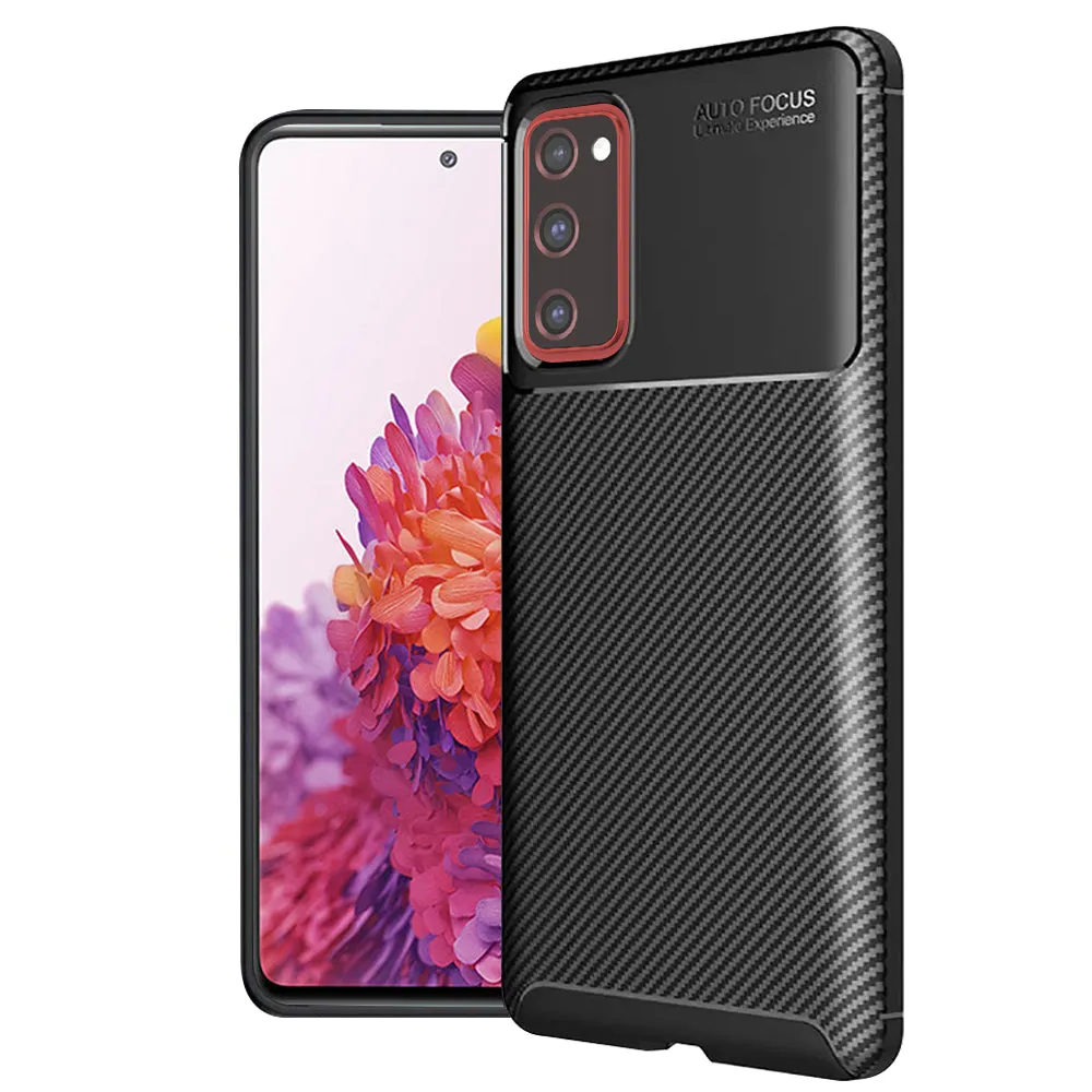 Custodia per Samsung Galaxy S20 FE 2022 G781 / S20 FE 5G G781 / S20 FE G780, Techsuit, CarbonFiber, Nera - immagine 1