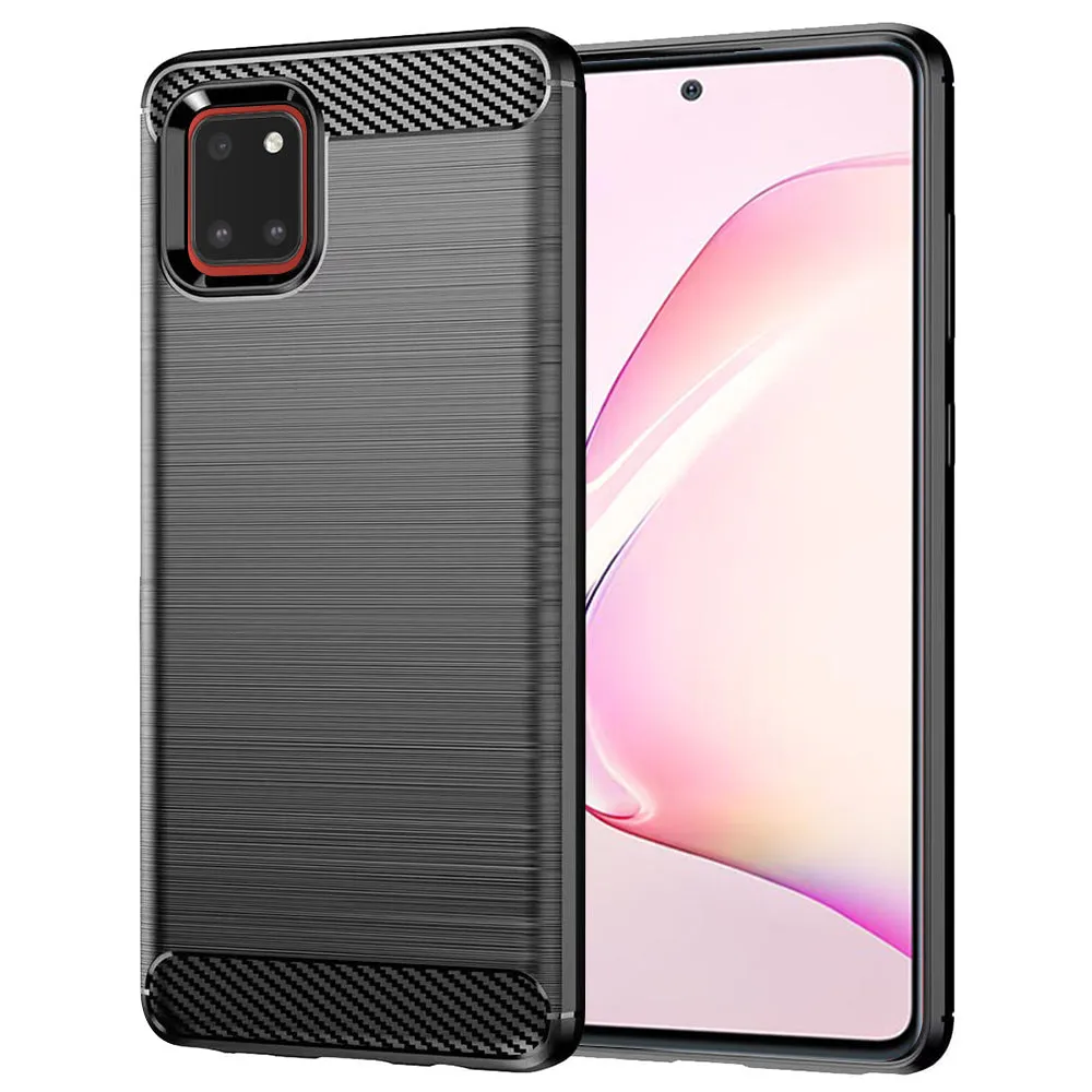 Custodia per Samsung Galaxy Note10 Lite N770, Techsuit, Carbonio, Nera - immagine 1