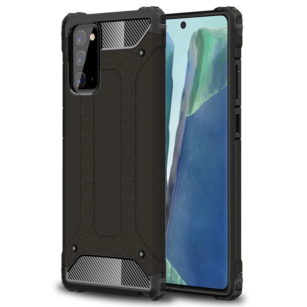Custodia per Samsung Galaxy Note 20 5G N981 / Note 20 N980, Techsuit, Hybrid Armor, Nera - immagine 1