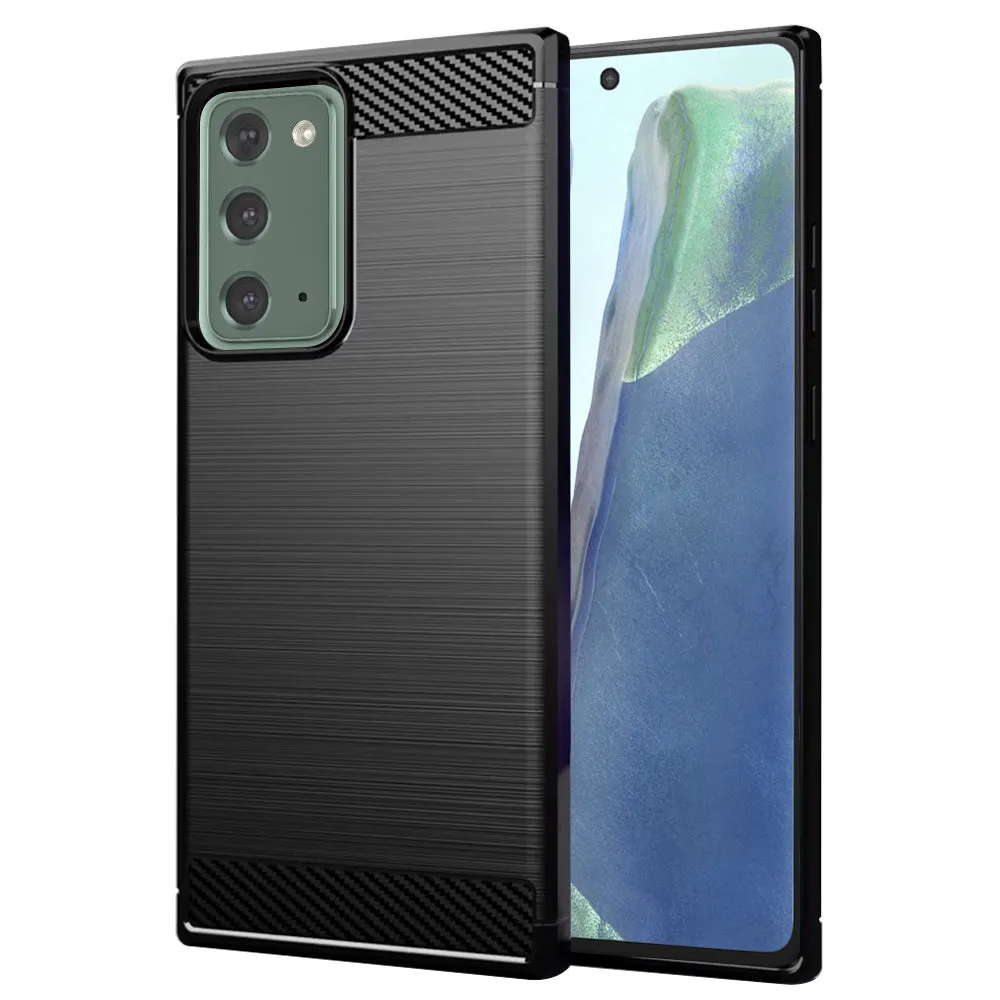 Custodia per Samsung Galaxy Note 20 5G N981 / Note 20 N980, Techsuit, Carbonio, Nera - immagine 1