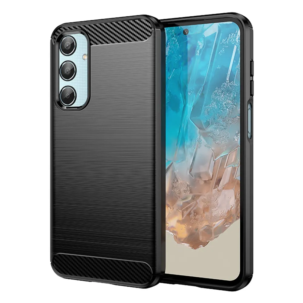 Custodia per Samsung Galaxy M35, Techsuit, Carbonio, Nera - immagine 1