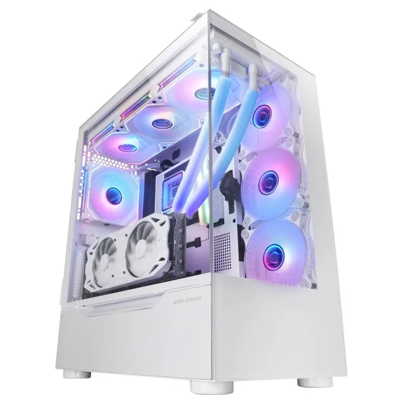 Mars Gaming Mc-ult Custom Gaming Box Xxl E-atx doppio vetro temperato + porta laterale bianca - immagine 1