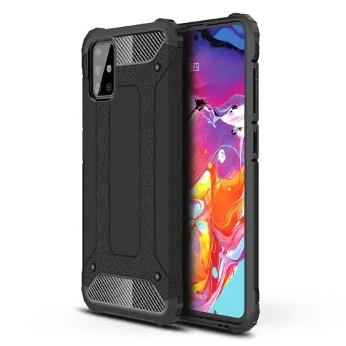 Custodia per Samsung Galaxy A71 A715, Techsuit, Hybrid Armor, Nera - immagine 1