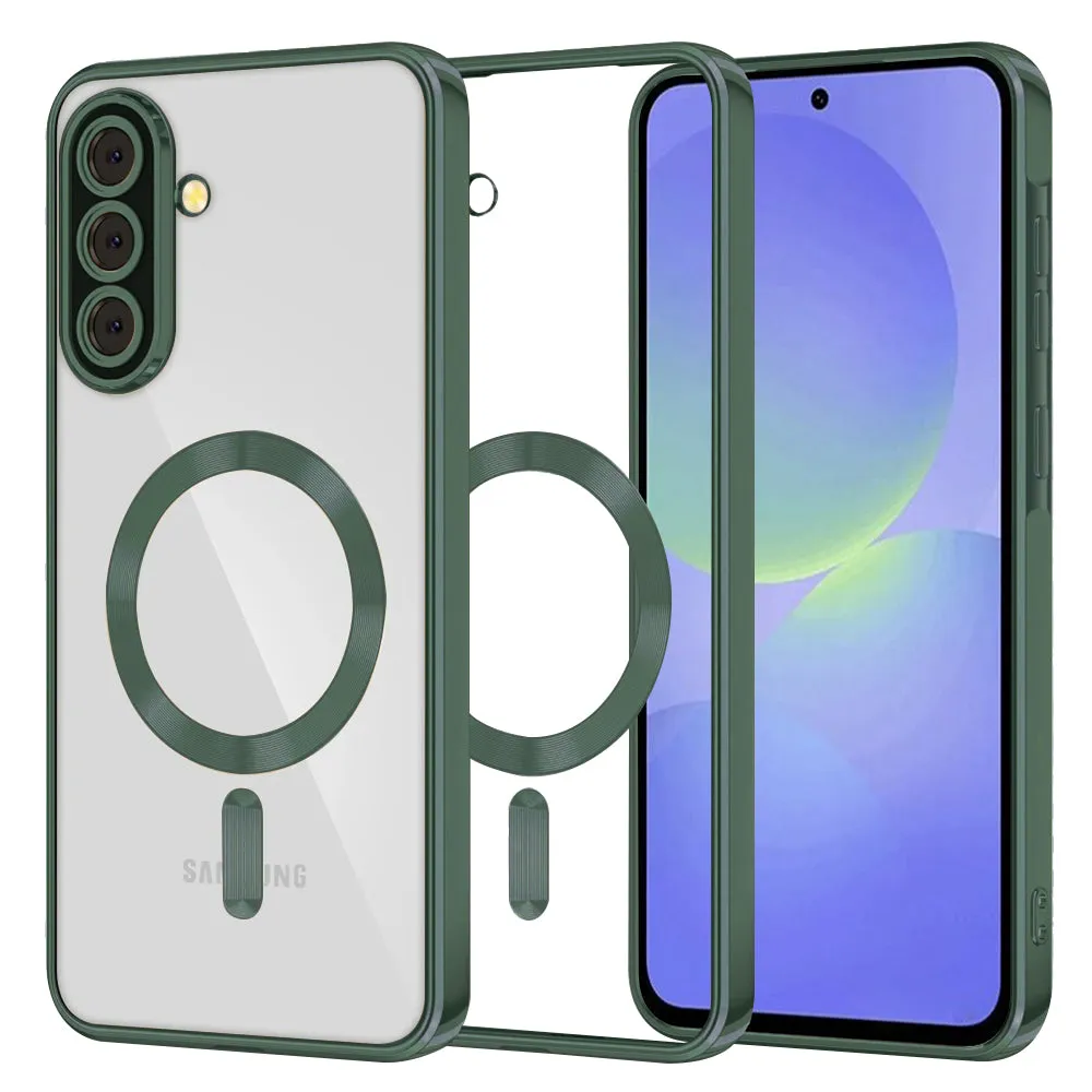 Custodia MagSafe per Samsung Galaxy A56 A566 / A36 A366, Techsuit, Luxury Crystal, Verde Scuro - immagine 1