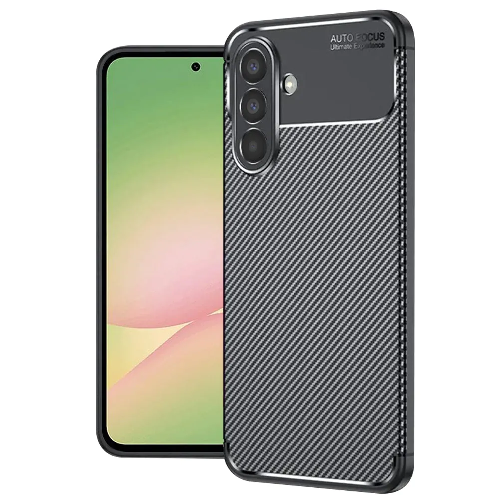 Custodia per Samsung Galaxy A56 A566, Techsuit, CarbonFiber, Nera - immagine 1