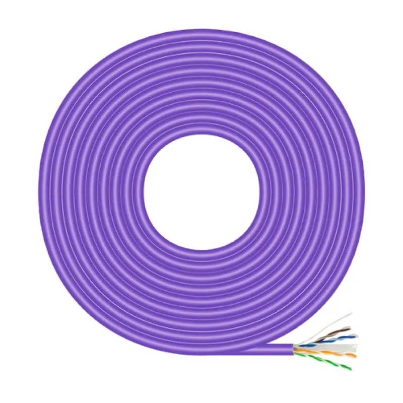 Cavo di rete Aisens RJ45 LSZH Cat 6 UTP rigido AWG23 CCA (lega) Viola 305 m - immagine 1