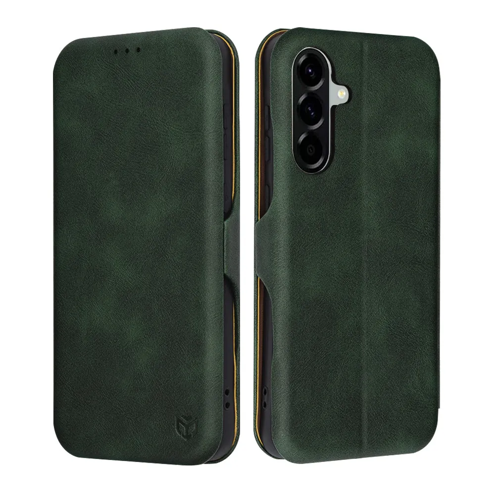 Custodia per Samsung Galaxy A56 A566, Techsuit, Safe Wallet Plus, Verde - immagine 1