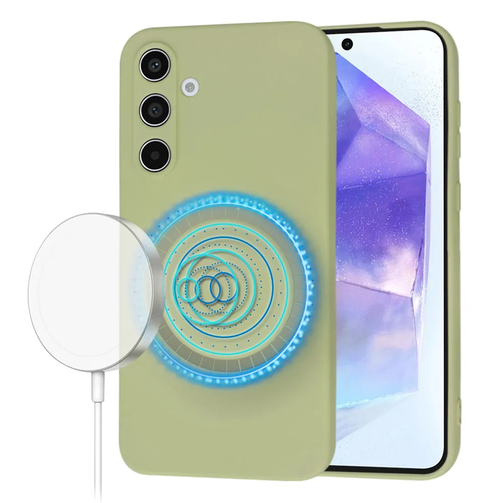 Custodia MagSafe per Samsung Galaxy A55 5G A556, Techsuit, SoftFlex, Matcha - immagine 1