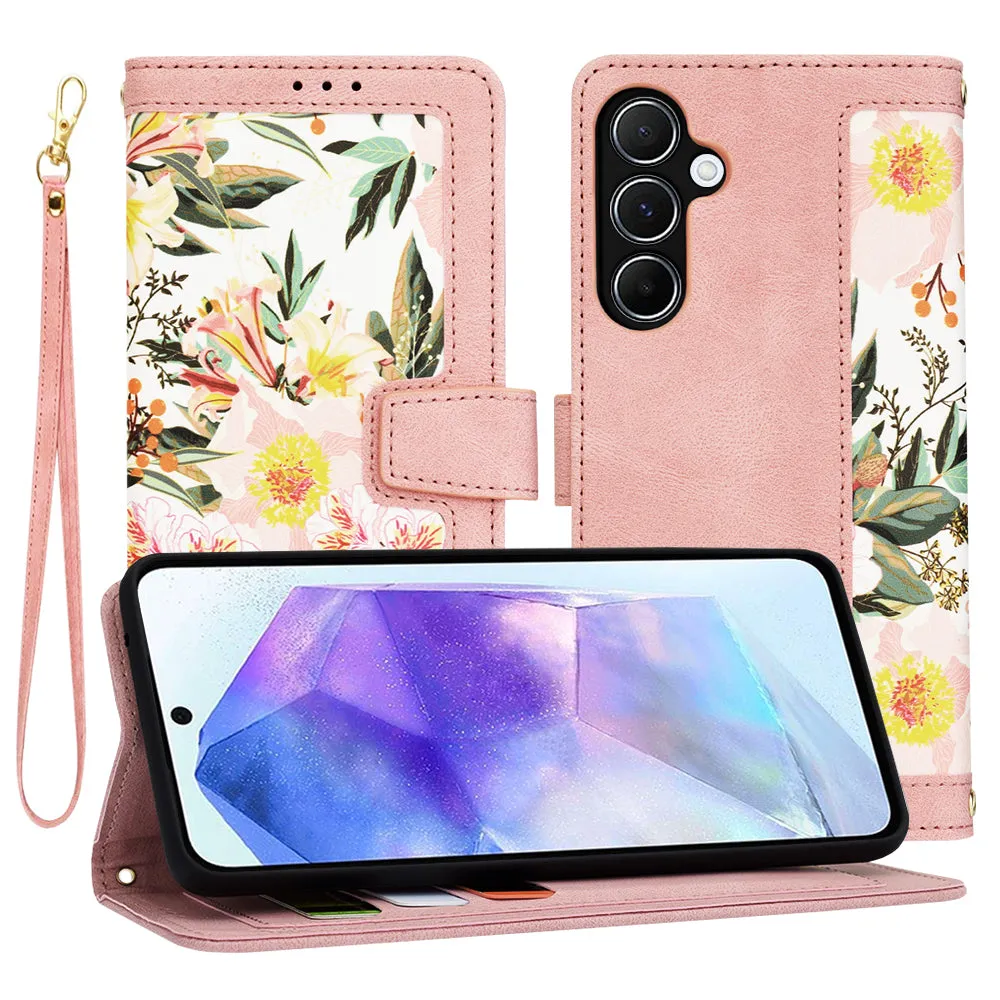 Custodia per Samsung Galaxy A55 5G A556, Techsuit, FlipCraft, Rosa - immagine 1