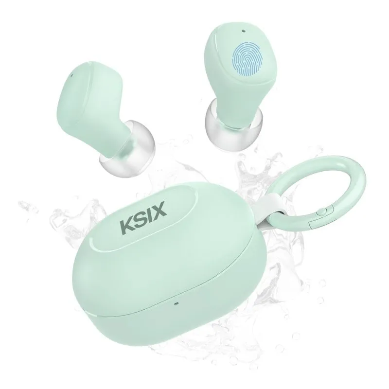 Cuffie wireless Ksix Neutron, USB-C, design compatto, moschettone, spegnimento automatico 4+16 ore, chiamate, verde - immagine 1