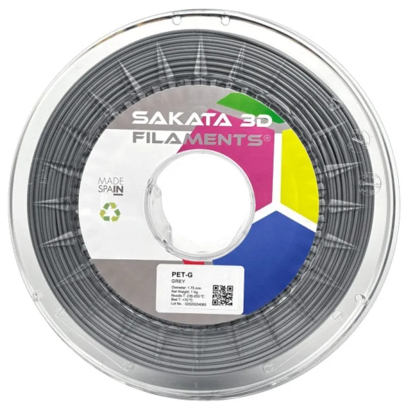 Filamento PET-G Sakata 3D Grigio 1,75 mm 1Kg Alta Resistenza - immagine 1