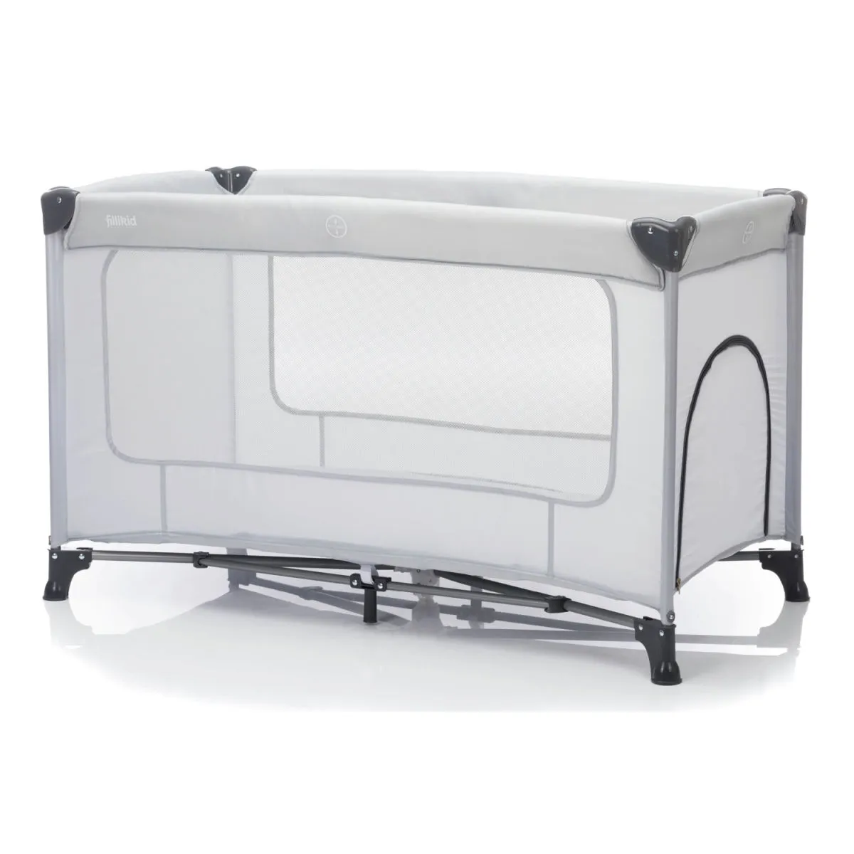 fillikid Lettino da viaggio per bambini Bambina senza ruote; 124x64.5x77 cm (LxLxH); grigio chiaro - immagine 1