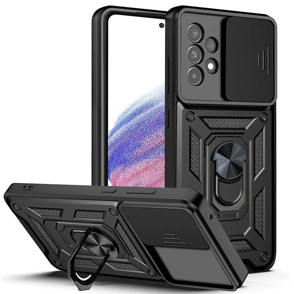 Custodia per Samsung Galaxy A53 5G A536, Techsuit, CamShield, Nera - immagine 1