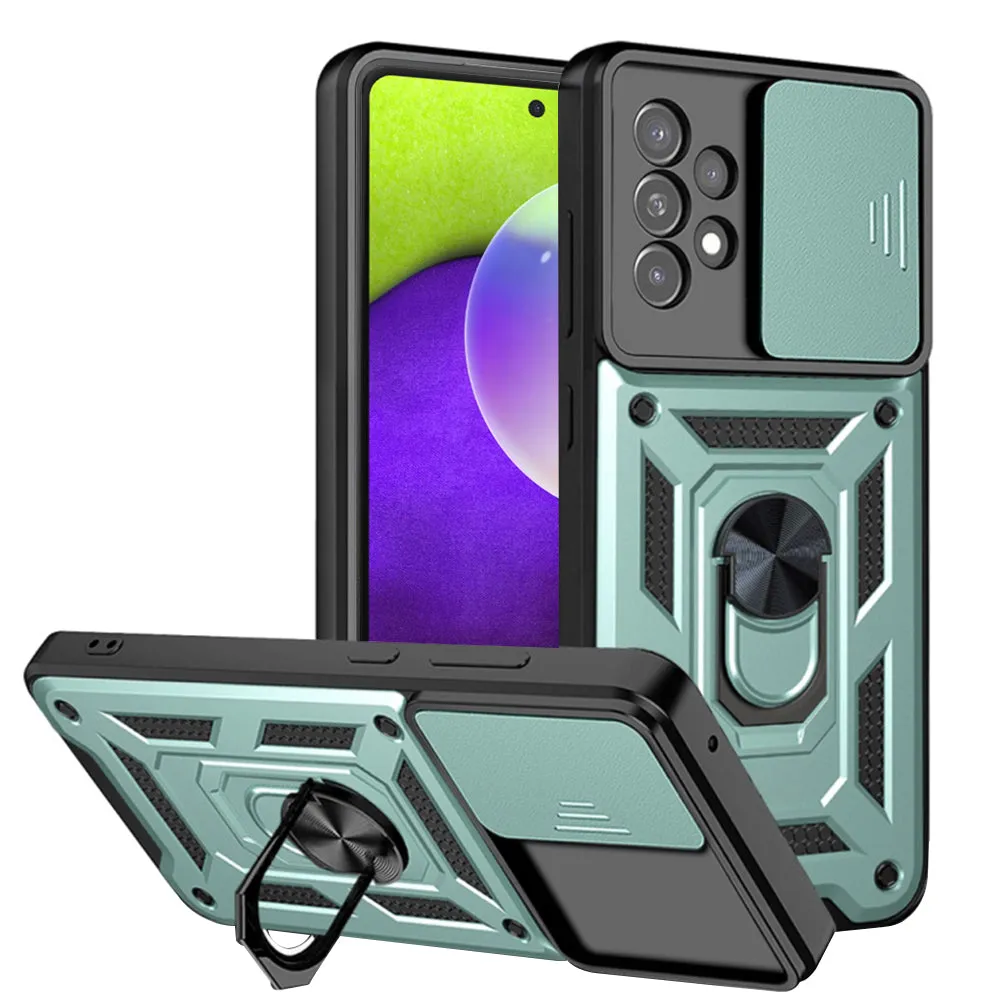 Custodia per Samsung Galaxy A52s 5G A528 / A52 5G A526 / A52 A525, Techsuit, CamShield, Verde - immagine 1