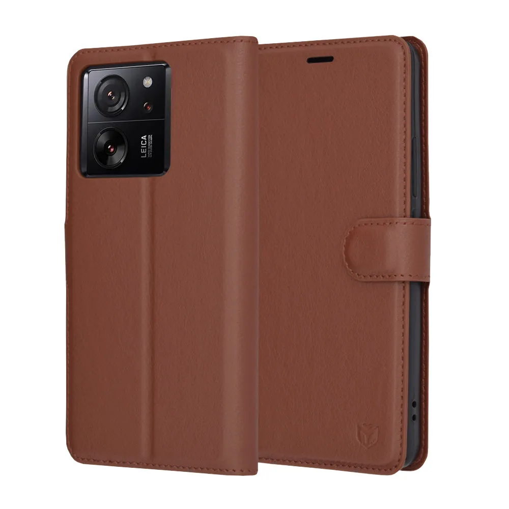 Custodia per Xiaomi 13T Pro / 13T, Techsuit, Leather Folio, Marrone - immagine 1