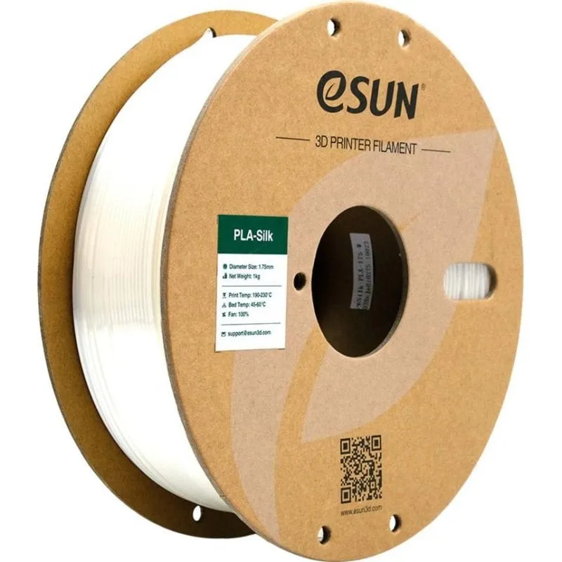 Filamento PLA eSUN PLA-Silk 1,75 mm Bianco Finitura Setosa Bobina - immagine 1