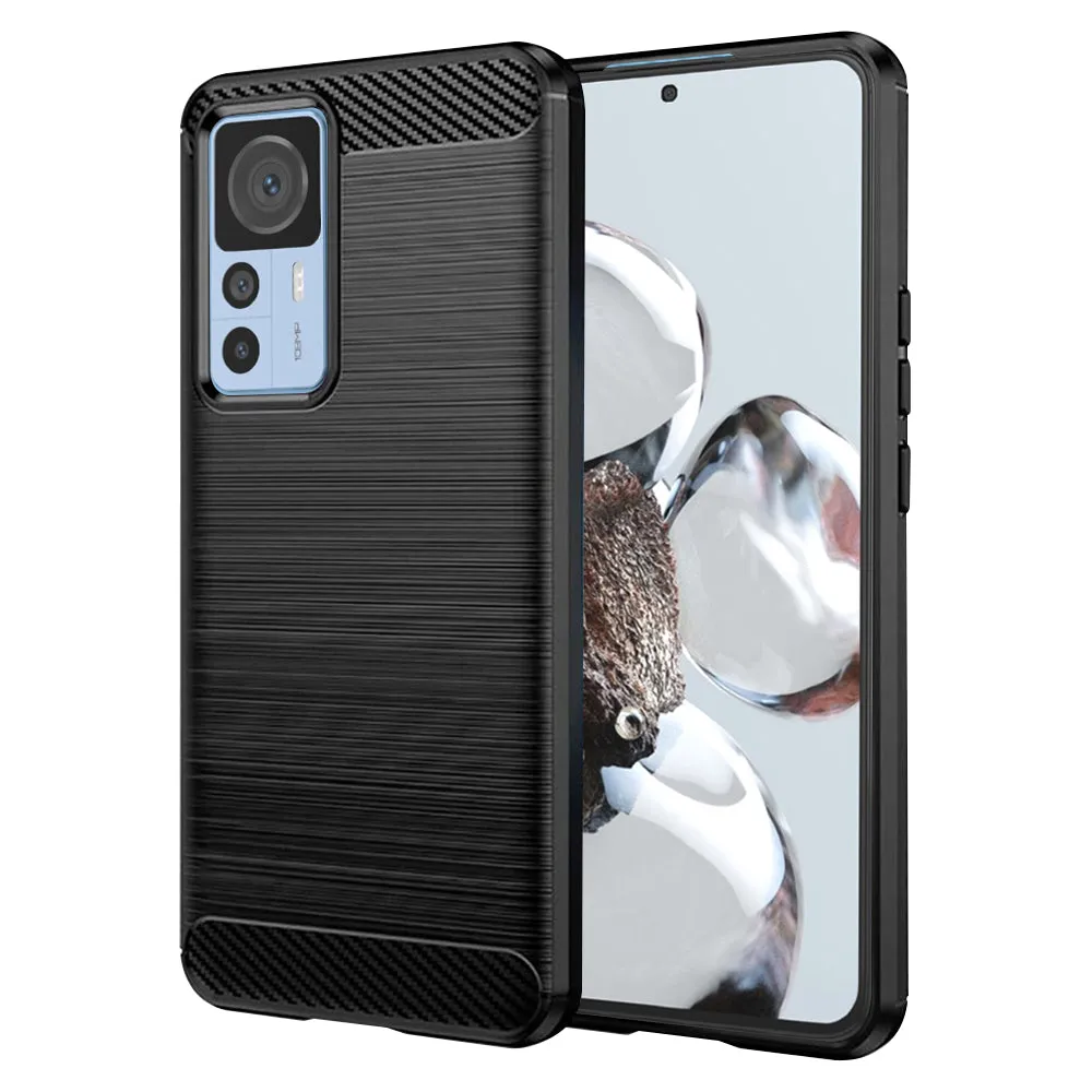 Custodia per Xiaomi 12T / 12T Pro, Techsuit, Carbonio, Nera - immagine 1
