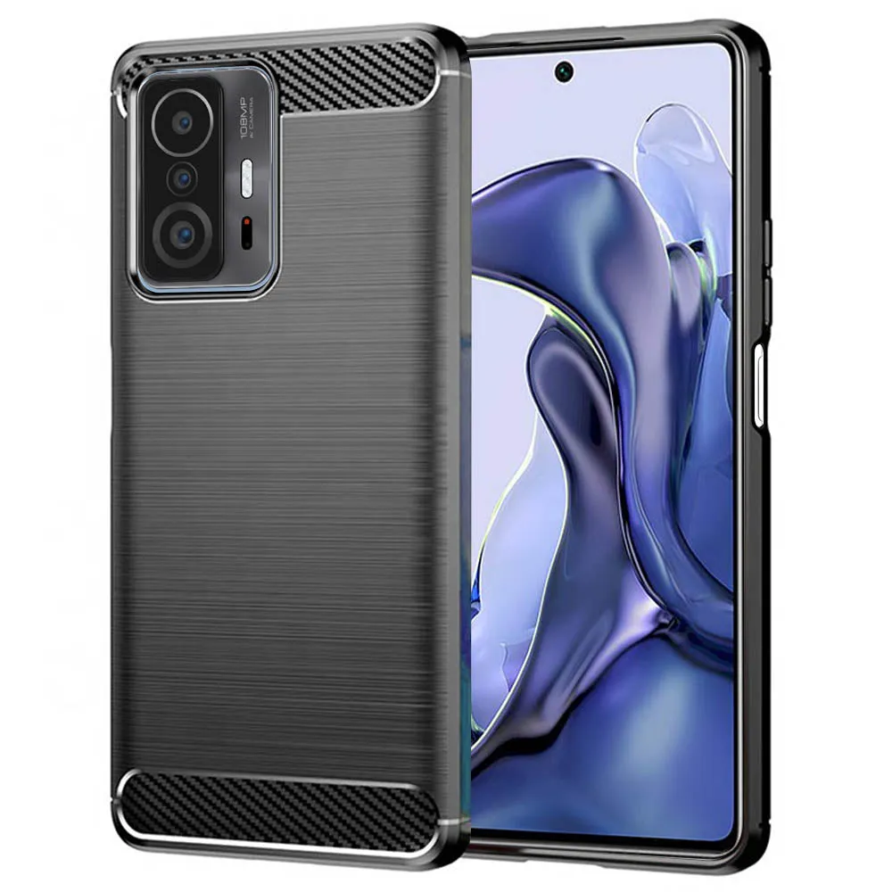 Custodia per Xiaomi 11T / 11T Pro, Techsuit, Carbonio, Nera - immagine 1