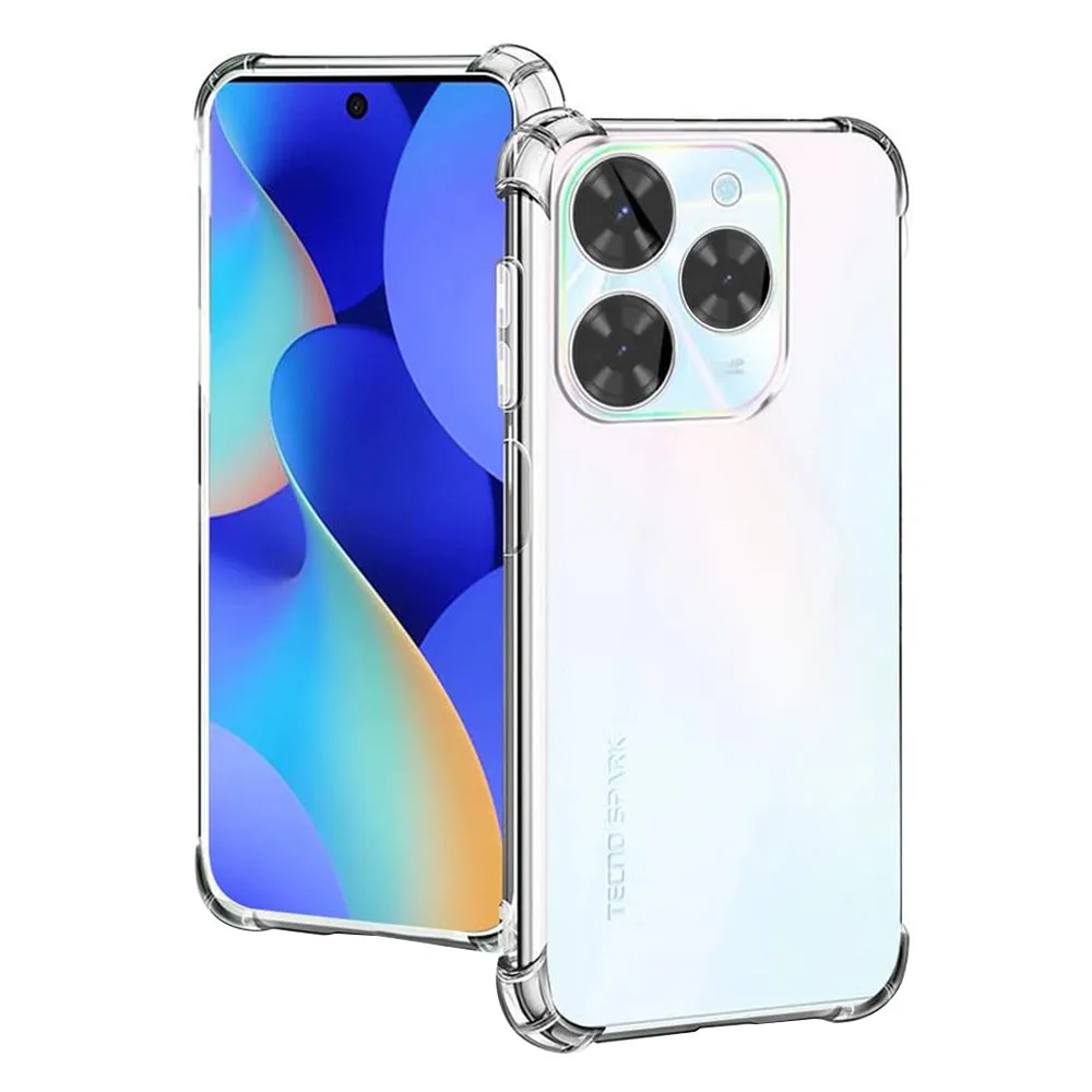 Custodia per Tecno Spark 20 Pro, Techsuit, Shockproof Clear, Trasparente - immagine 1