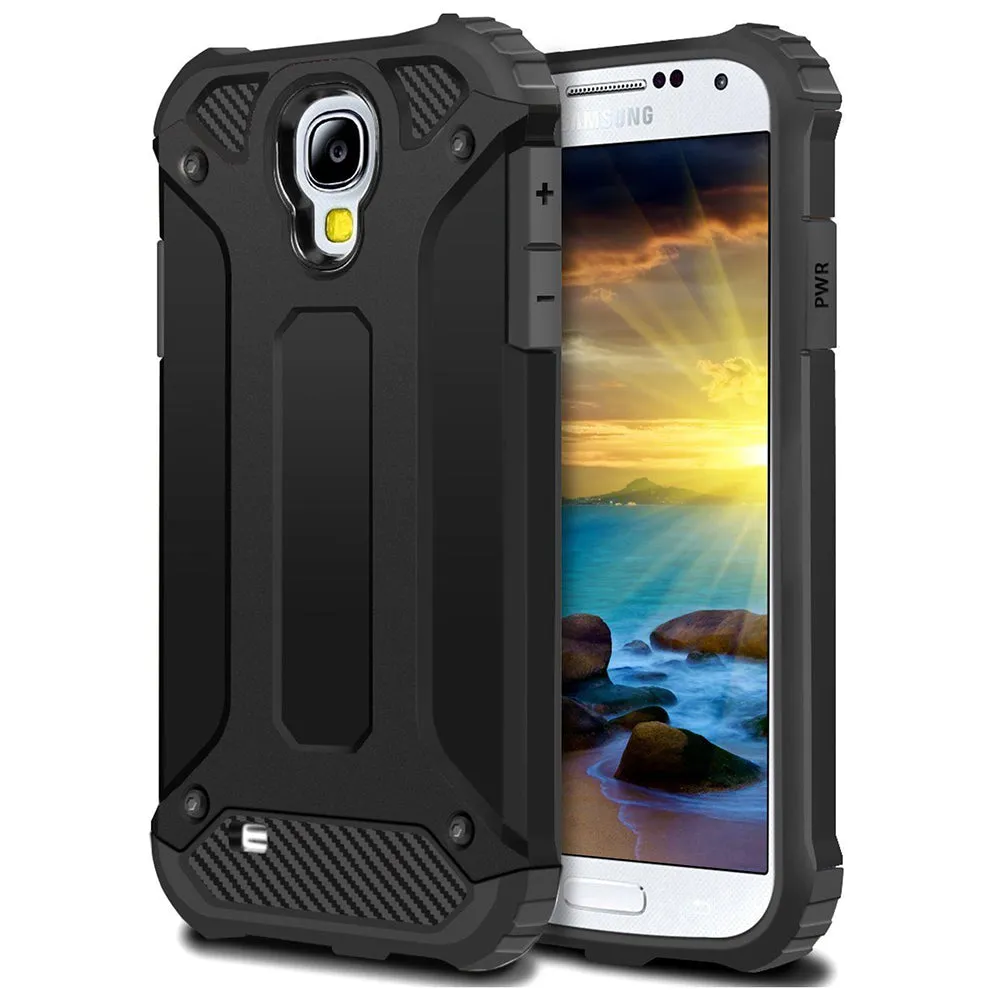 Custodia per Samsung I9500 Galaxy S4, Techsuit, Hybrid Armor, Nera - immagine 1