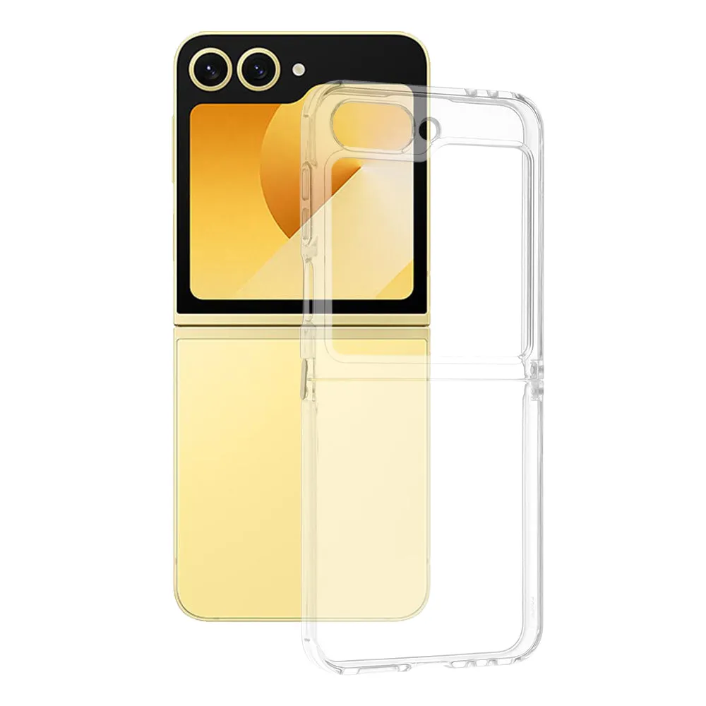 Custodia per Samsung Galaxy Z Flip7 FE F761 / Z Flip6 F741, Techsuit, Chiara, Trasparente - immagine 1