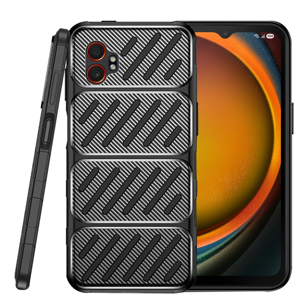 Custodia per Samsung Galaxy XCover7 Pro, Techsuit, CarbonFiber, Nera - immagine 1