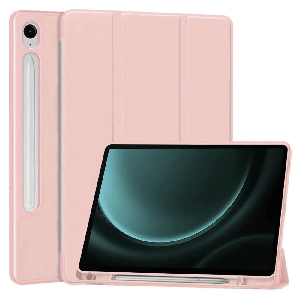 Custodia per Samsung Galaxy Tab S9 FE / Tab S9 / Tab S10 FE, Techsuit, Flex Trifold, Rosa - immagine 1