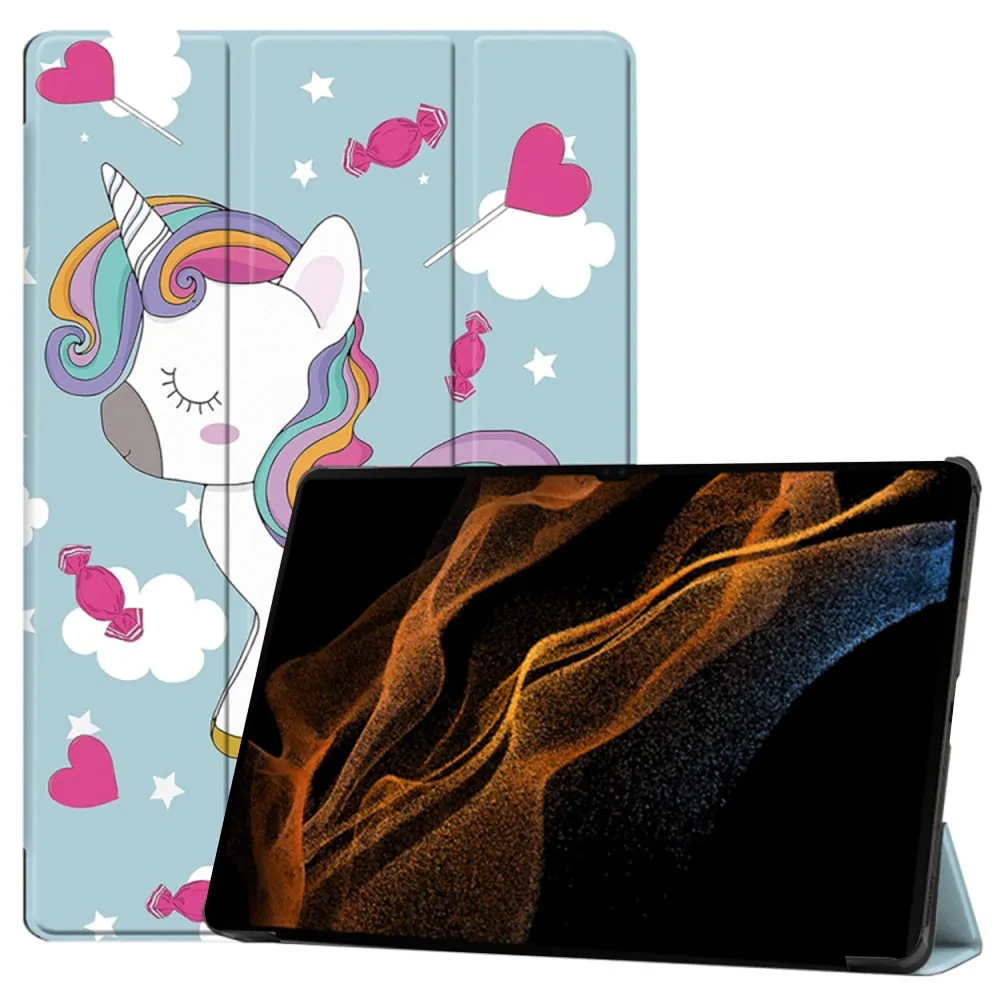 Custodia per Samsung Galaxy Tab S10 Ultra / Tab S9 Ultra / Tab S8 Ultra, Techsuit, FoldPro Unicorn, Multicolore - immagine 1