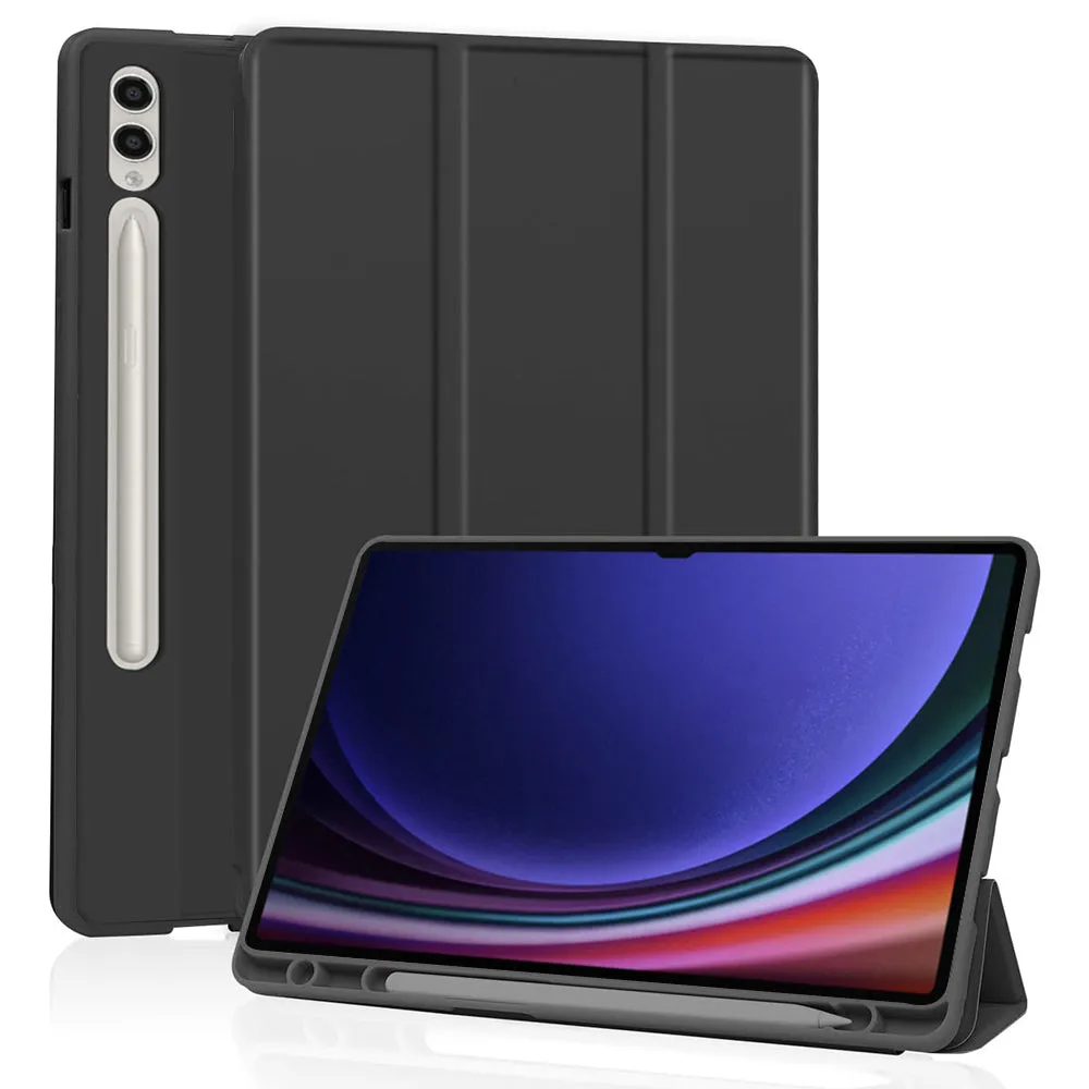 Custodia per Samsung Galaxy Tab S10 Ultra / Tab S9 Ultra, Techsuit, Flex Trifold, Nera - immagine 1